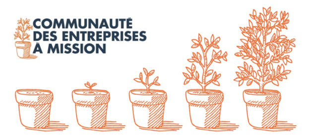 Illustration de la Raison d'être des entreprises comme une plante qui pousse fait par la Communauté des Entreprises à mission