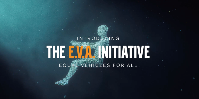 Logo du projet E.V.A. de Volvo qui illustre parfaitement la revisite de la Raison d'être de l'entreprise dans le sens du contributing. 